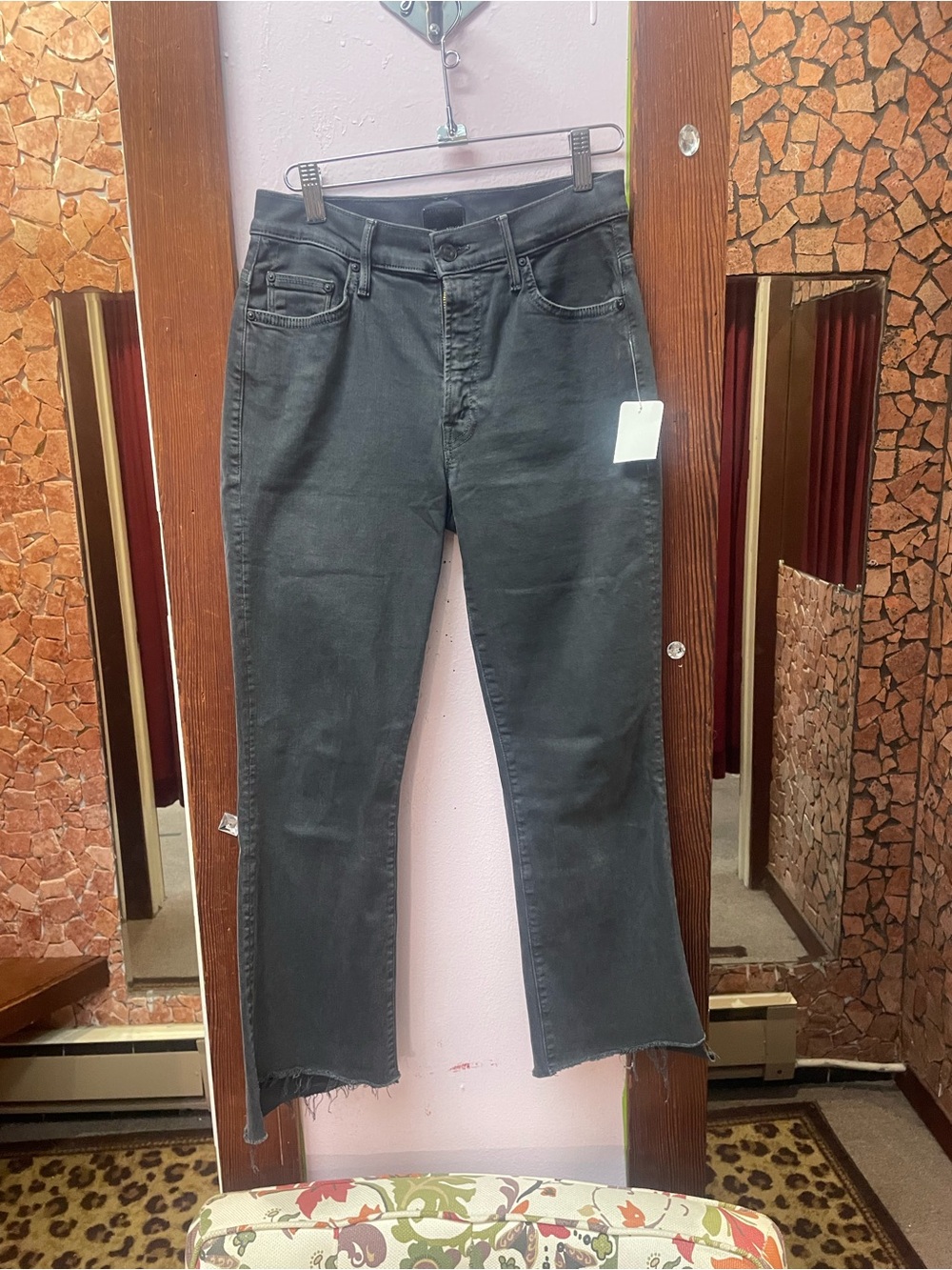 Women’s grey Raw-Hem Jeans